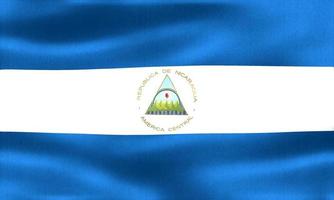 Illustration 3d d'un drapeau du nicaragua - drapeau en tissu ondulant réaliste photo