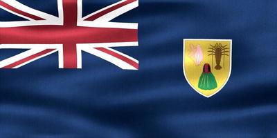 3d-illustration d'un drapeau des îles caicos - drapeau en tissu ondulant réaliste photo