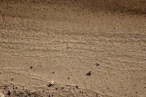 vue rapprochée détaillée sur une texture de sol de sable brun photo