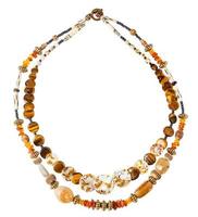 collier rond d'ambre, perles d'oeil de tigre photo