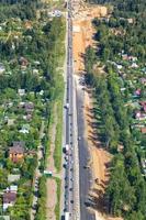 vue ci-dessus de la construction de l'autoroute photo