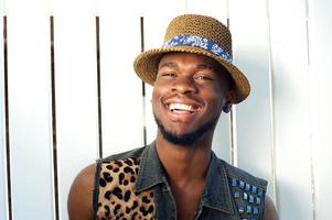 heureux, jeune, homme américain africain, sourire photo