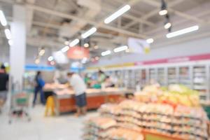 intérieur de supermarché arrière-plan flou défocalisé avec lumière bokeh photo