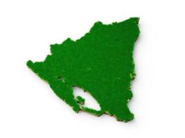 carte du nicaragua coupe transversale de la géologie des sols avec de l'herbe verte et de la texture du sol rocheux illustration 3d photo