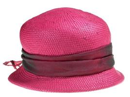 chapeau femme été paille rose photo