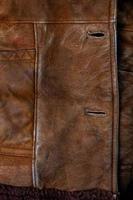 Petite veste seude épaisse marron texture gros plan avec mise au point sélective et flou photo