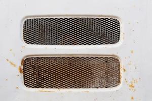 fond de texture de grille d'admission de ventilation avant plate photo