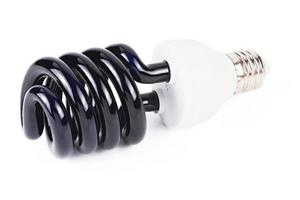 Ampoule uv cfl isolé sur fond blanc photo