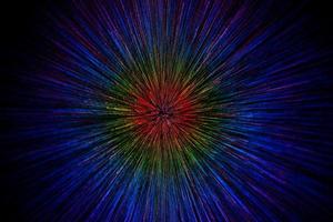 objectif naturel zoom explosion dégradé radial couleur points flous sur fond noir avec mise au point sélective photo