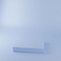 podium de cube sur fond bleu. photo