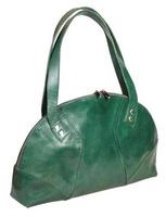 sac de femme en cuir vert isolé photo