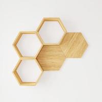 étagère en bois hexagonale photo