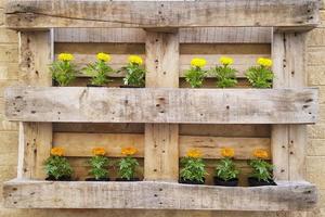 fleurs dans une boîte artisanale photo