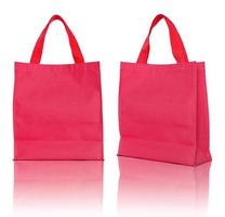 sac à provisions rouge sur fond blanc photo