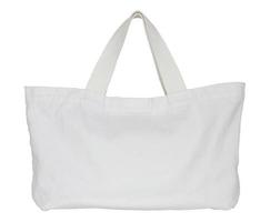 sac en tissu blanc isolé sur fond blanc avec un tracé de détourage photo