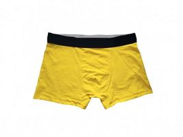 boxer pour homme. sous-vêtements masculins jaunes. les troncs photo