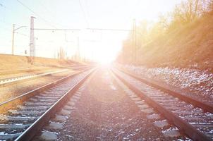 paysage de chemin de fer d'hiver photo