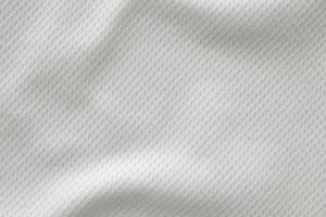 tissu de vêtements de sport blanc maillot de football texture vue de dessus gros plan photo