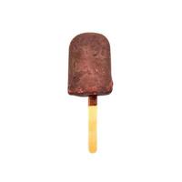 glace au chocolat sur bâton en bois. popsicle savoureux isolé sur fond blanc. photo