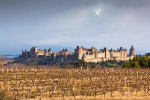 vue sur le château de carcassonne en languedoc-rosellon, france photo