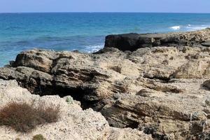 côte de la mer méditerranée au nord de l'état d'israël. photo