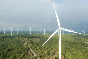 concept de sources d'énergie renouvelables, énergie verte. éolienne innovante source durable d'électricité est la conservation de l'environnement mondial. la technologie de l'énergie éolienne pour préserver les écosystèmes. photo