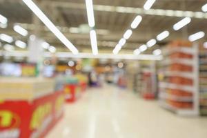 Supermarché abstrait épicerie arrière-plan flou défocalisé avec lumière bokeh photo