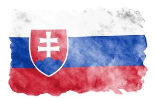 le drapeau de la slovaquie est représenté dans un style aquarelle liquide isolé sur fond blanc photo