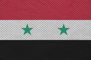 drapeau de la syrie imprimé sur un tissu en maille de polyester et nylon sportswear w photo