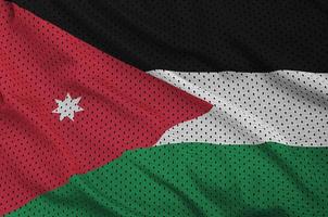 drapeau jordanien imprimé sur un tissu en maille polyester et nylon sportswear photo