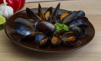 plat de moules vue photo