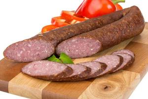 plat de saucisses vue photo