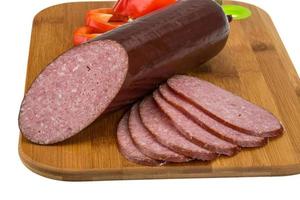 plat de saucisses vue photo