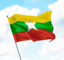 drapeau du myanmar birmanie photo