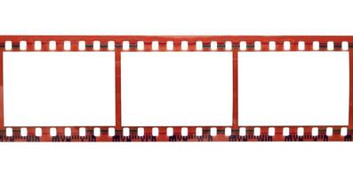 bande de film avec copie espace cadres photo vierges pour photo isolé sur fond blanc