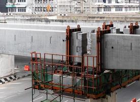 la poutre de guidage du projet de monorail est en construction. photo