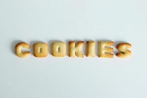 une inscription des cookies sur le fond blanc. photo