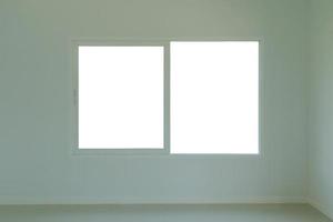 cadre de fenêtre blanc vierge intérieur de la maison sur le mur de peinture photo