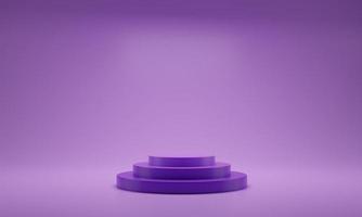 abstrait violet. rendu violet 3d avec podium. scène rose minimale. photo