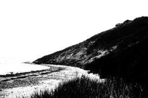 effet de fond noir et blanc mer et collines photo