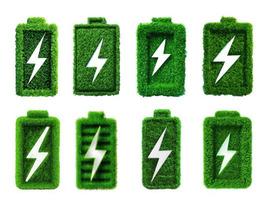 icône de batterie d'herbe verte. photo