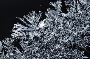 cristaux de glace en niveaux de gris