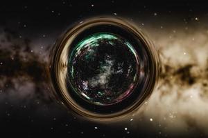 Illustration 3D. trou noir dans l'espace. photo