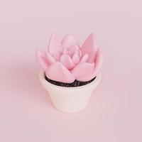 Modèle 3D d'une succulente en pot. une belle plantes d'intérieur. infographie. photo