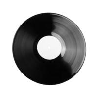 Disque vinyle noir isolé sur fond blanc photo