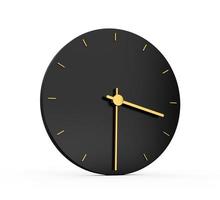 icône d'horloge en or premium isolée trois heures et demie icône noire 3 30 ou 15 30 heures icône de l'heure deux trente illustration 3d photo