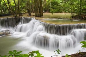 Cascade de ruisseau bleu à kanjanaburi en thaïlande (cascade huaymaekamin) photo