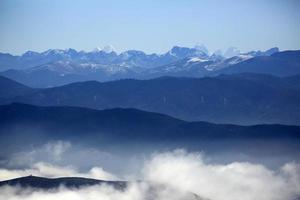 Belle chaîne de montagnes himalayennes à shangri-la, Chine photo
