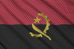 drapeau angola imprimé sur un tissu en maille polyester nylon sportswear photo