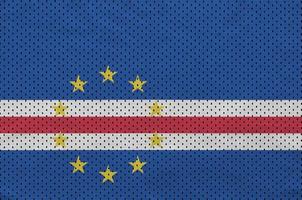 drapeau cabo verde imprimé sur un tissu en maille de polyester et nylon sportswear photo